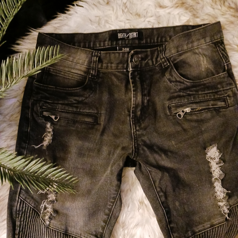 Men's 8ighth/Dstrkt slim moto jeans sz 34x32